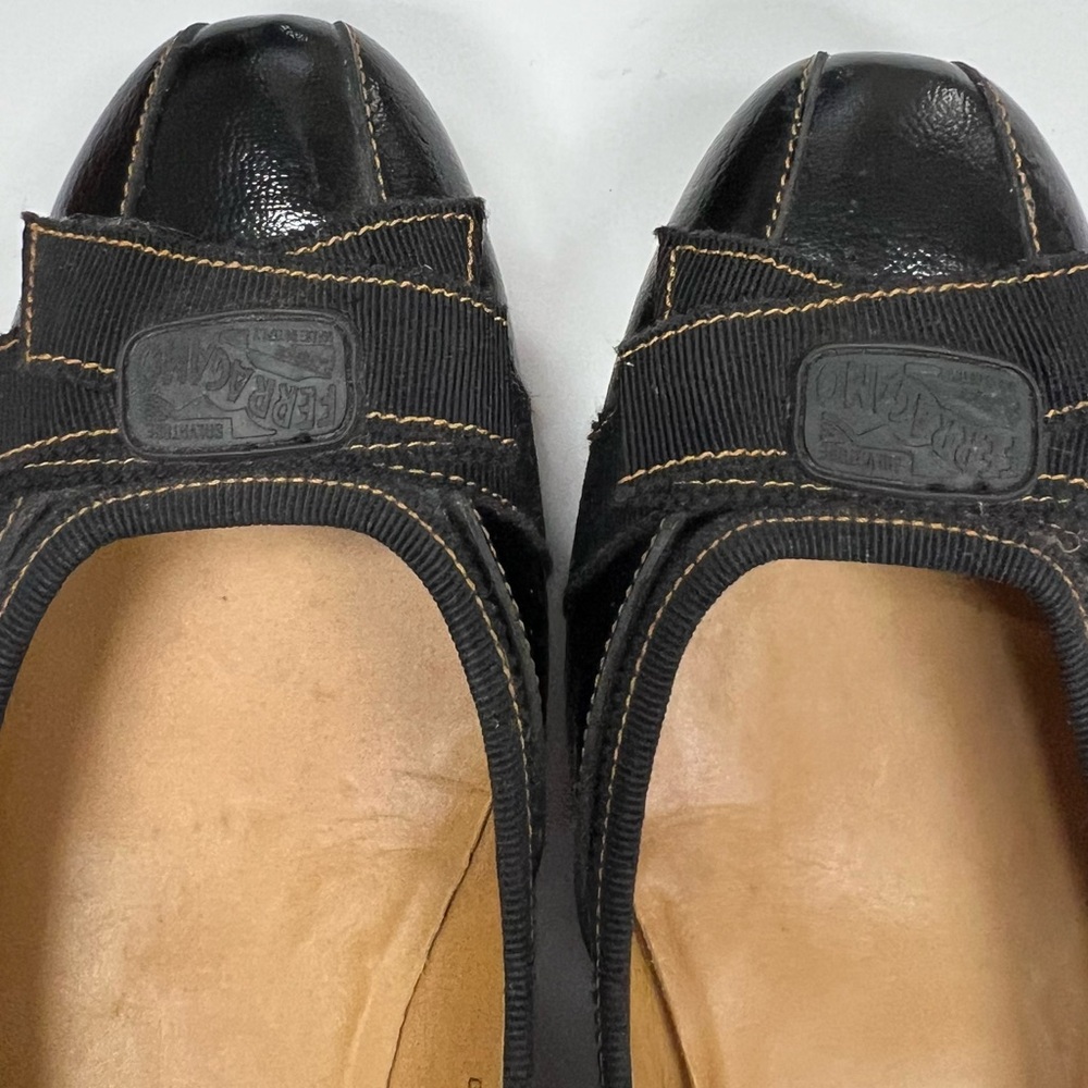 Salvatore Ferragamo Patent Leather Ballet Flat Shoes Size 8.5 - Picture 5 of 15